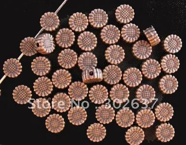 

FREE SHIPPING 600pcs Antiqued copper plt sunflower spacer beads A500C