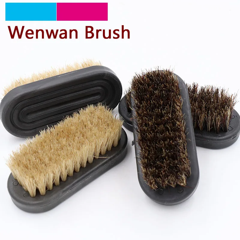 1pcs 38x87mm Wenwan Shoe Cleaning Boot Brush Pig Bristles Soft hard Brush with Wood handle Portable Home Cleaner Polishing Tools