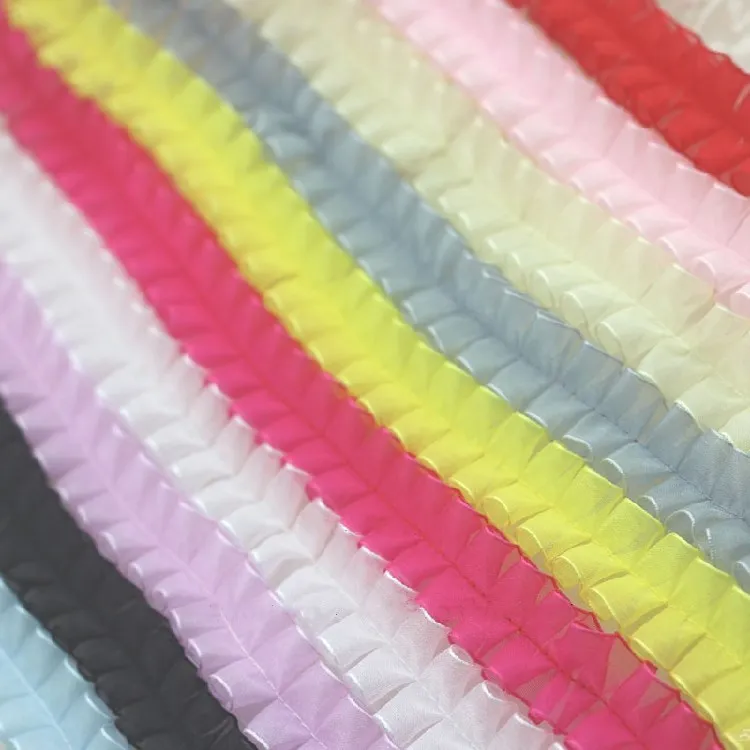 Plissierter Spitzenbesatz für Vorhänge, Tagesdecken, Kissenbezüge, DIY-Kleidung, Geschenkdekoration, Puppenröcke, 2,5 cm, 10 m, 11 Farben – Detail 2