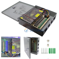 DC12V 10A Fused 9 Channel CCTV power supply switch box for surveillance camera Security output 120W,9 port CE, LVD Approved