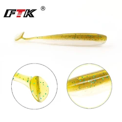 FTK 8PCS Easy Soft Fishing Lures T Tail 8CM Jigging Worm Wobbler Silicone Bait Jig Swim Bass