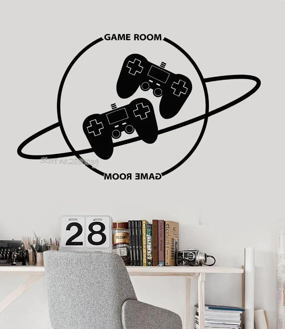 Newest Design Vinyl Wall Stickers Game Room Gamer Video Games Joysticks Sticker Wall Decal Boys Room Interior Decor Mural LA581