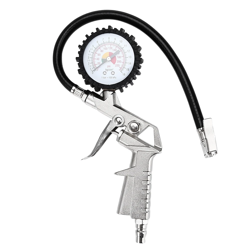 3 in 1 Heavy Duty 220 PSI auto Inflation Gun Tire Inflator with Hose and Quick Connect Coupler For Car & Motorcycle