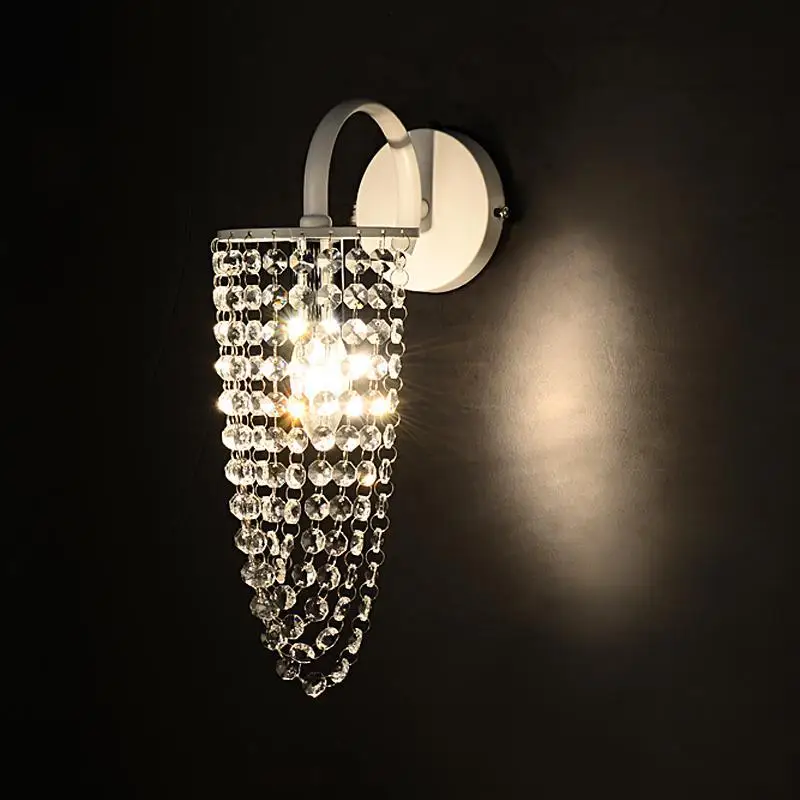 

1 pcs K9 Crystal curtain wall lamp mirror Led wall sconce for bedroom wall fixture bathroom living room dining room study room