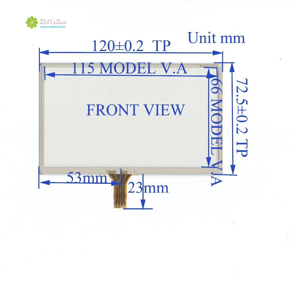 

ZhiYuSun TR4-050F Touch Screen glass 120mm*73mm 5inch 4 lins touchsensor 120*73 touchglass digitizer GLASS medi in taiwan