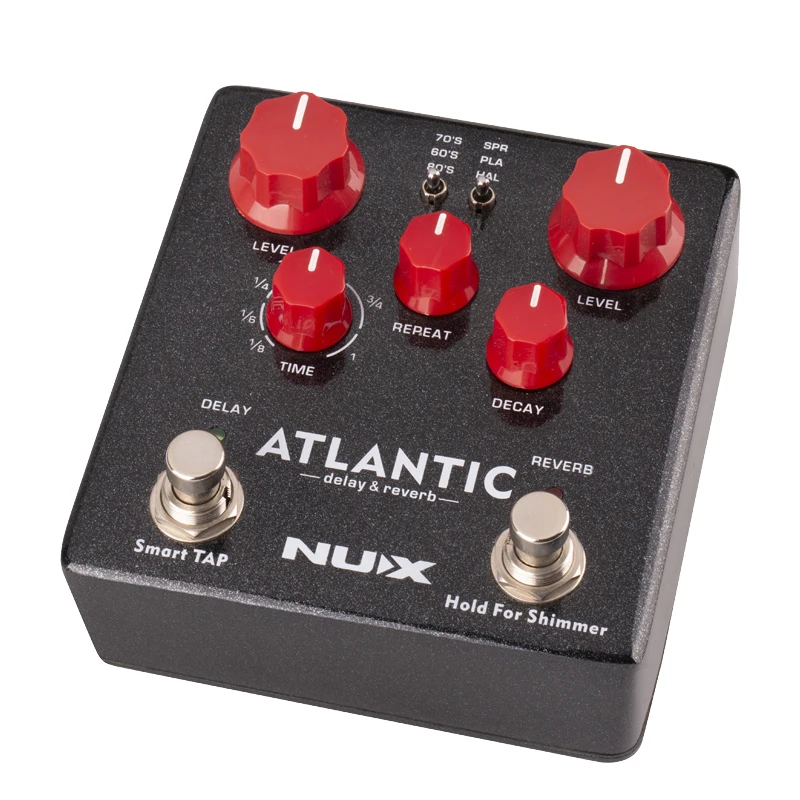 NUX ATLANTIC Multi Delay and Reverb effect pedal with inside routing and secondary reverb effects