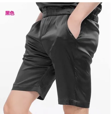 Large size Silk shorts, men\'s breathable cool silk, beach shorts, men\'s casual waist and waist pockets. 2022