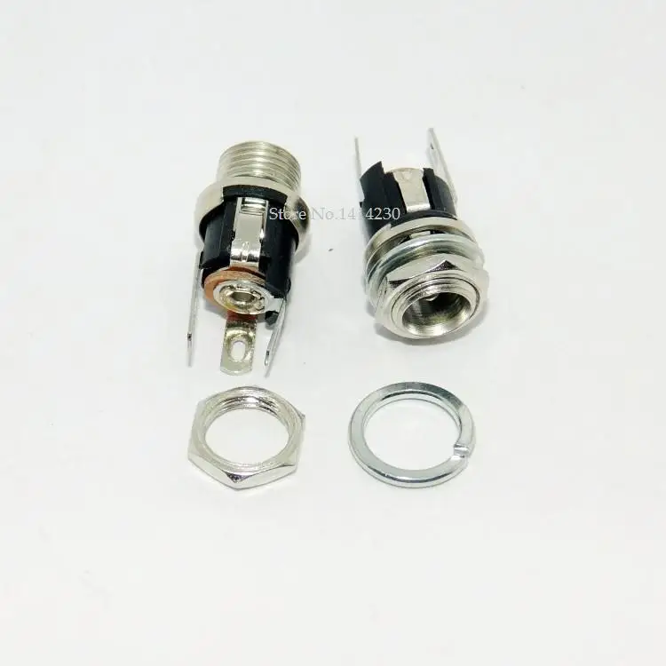 5Pcs 5.5-2.1MM 5.5 * 2.1 DC Socket With Nut DC Power Jack Socket Female Panel Mount Connector