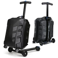 COOL 21 inches fashion boy scooter suitcase men trolley case extrusion students backpack business Travel luggage Boarding box