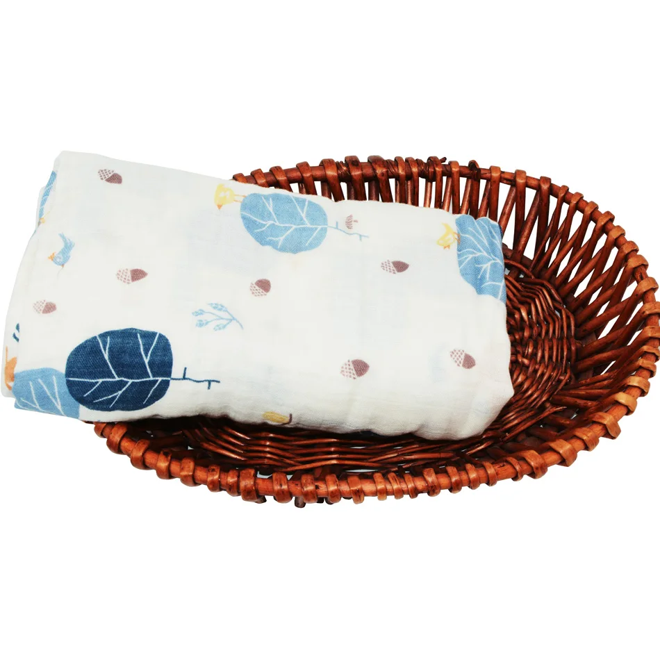 Miababy  Bamboo cotton muslin baby swaddle be used as nursing cover, burp Cloth, play mat or even to shade a stroller