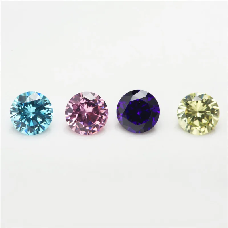 15 stücke cz 1 stücke pro farben größe 4 ~ 10mm lose runde form synthetische zirkonia stein – Detail 6