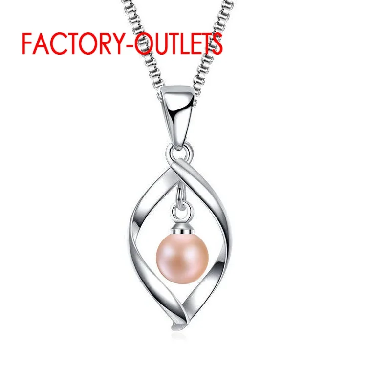 925 Sterling Silver Needle Custom Pendant Necklace For Decoration Fashion Jewelry Pearl Crystal Women Girls Party Engagement