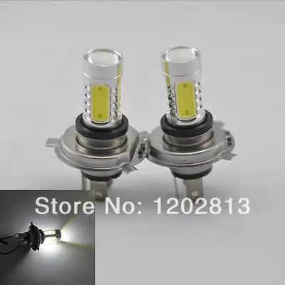 Free Shipping 2 Pcs H4 Car Head light White LED Bulb 7.5W Fog Driving Light bulb 8-24V + Resistor No ERROR