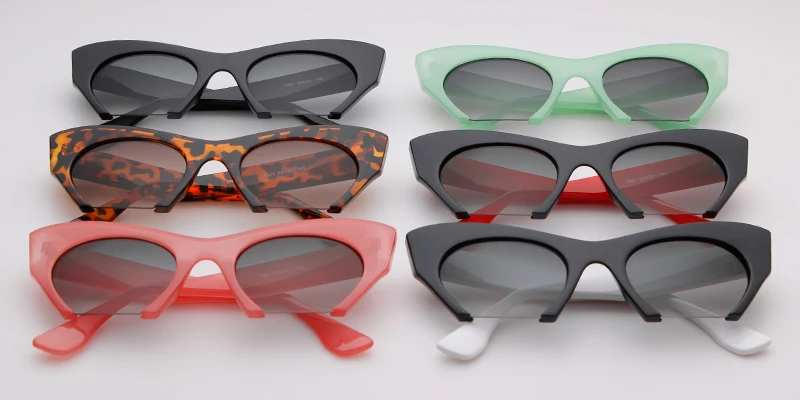Wer Cutie Frauen Cat Eye Sonnenbrille Marken designer Frau übergroßen halben Rahmen rosa Leopard Sonnenbrille ce Linsen schirme om703 – Detail 2