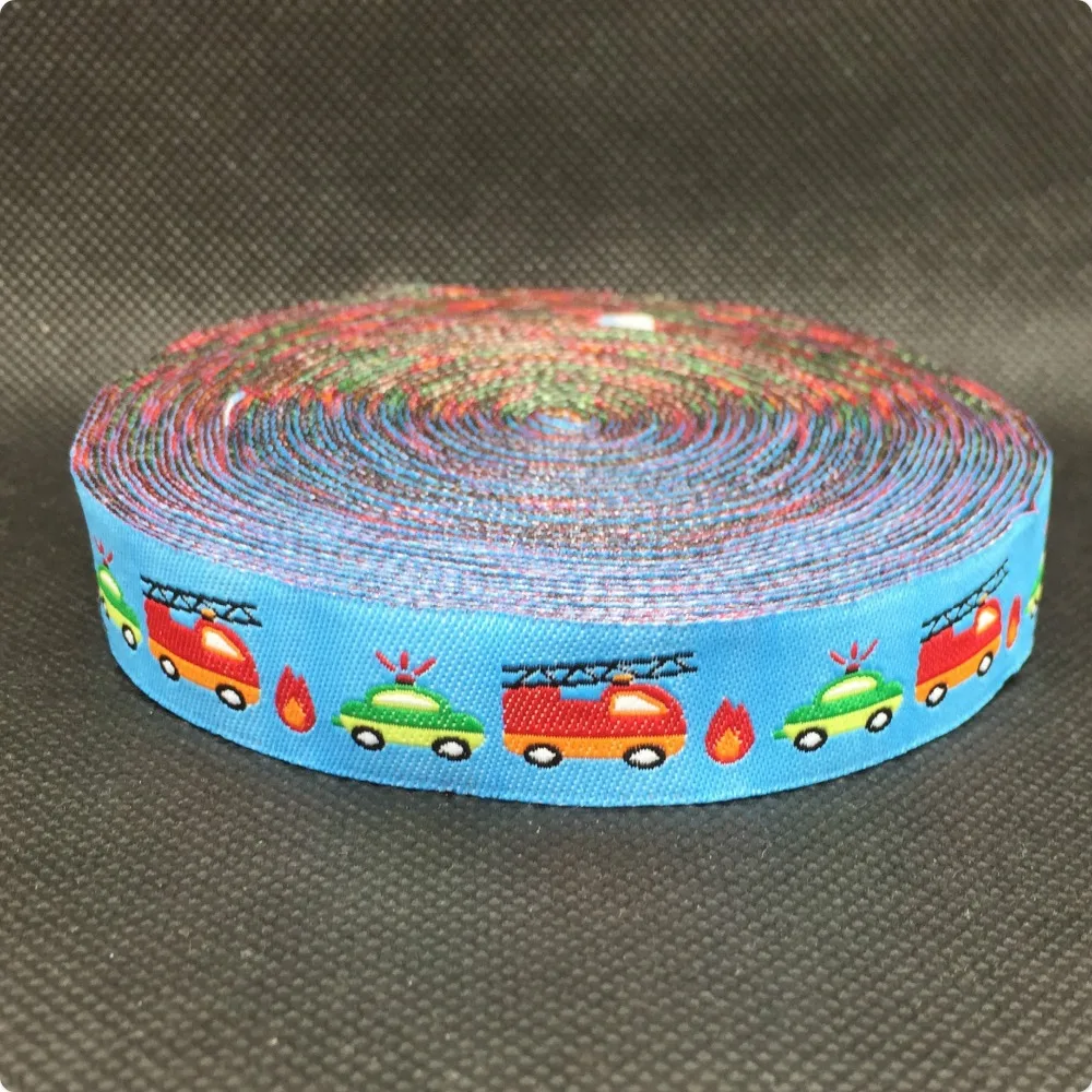 2014 NEW  wholesale 5/8 '(16 mmx10yards) 100% Polyester Woven Jacquard Ribbon  car /bus /flame