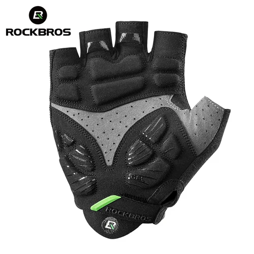 Imagen 2 del producto ROCKBROS-guantes de Ciclismo de medio dedo para hombre y mujer, protectores de manos con almohadilla de Gel, antigolpes, transpirables, equipo de ciclismo para verano