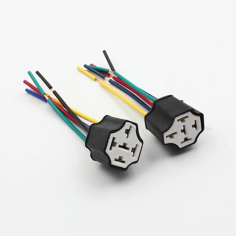 4 pins 5 pins Universal Car Relay Socket Ceramic Base Holder Wiring Harness Pre-wired Wire Relay Plug