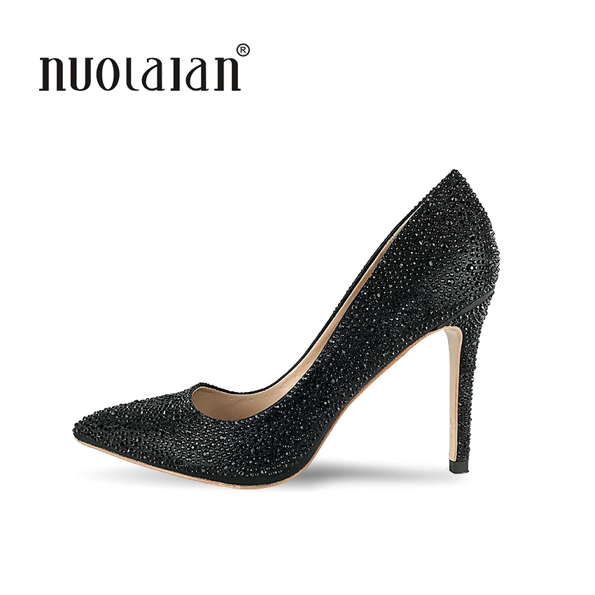 

Brand Women Pumps Sesy High Heels Rhinestone Women's Shoes Pointed Toe High Heels Wedding Shoes Woman