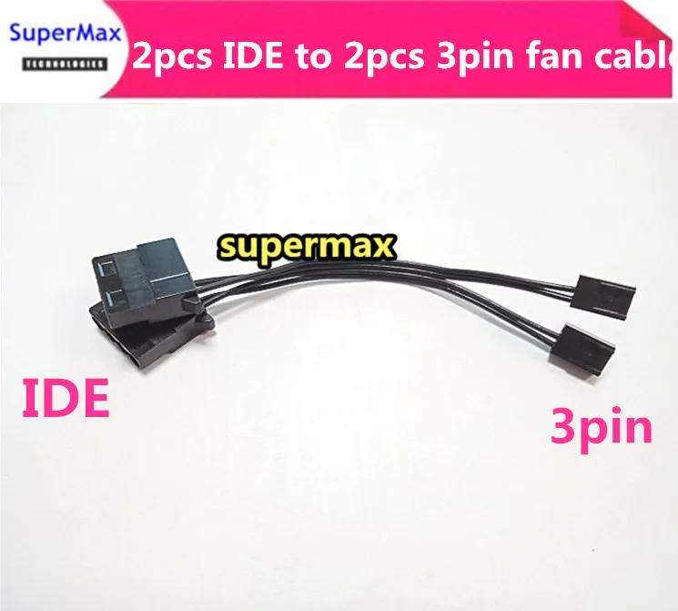 2pcs to 3pin fan 4Pin IDE line PWM temperature control  fan cable 10cm length