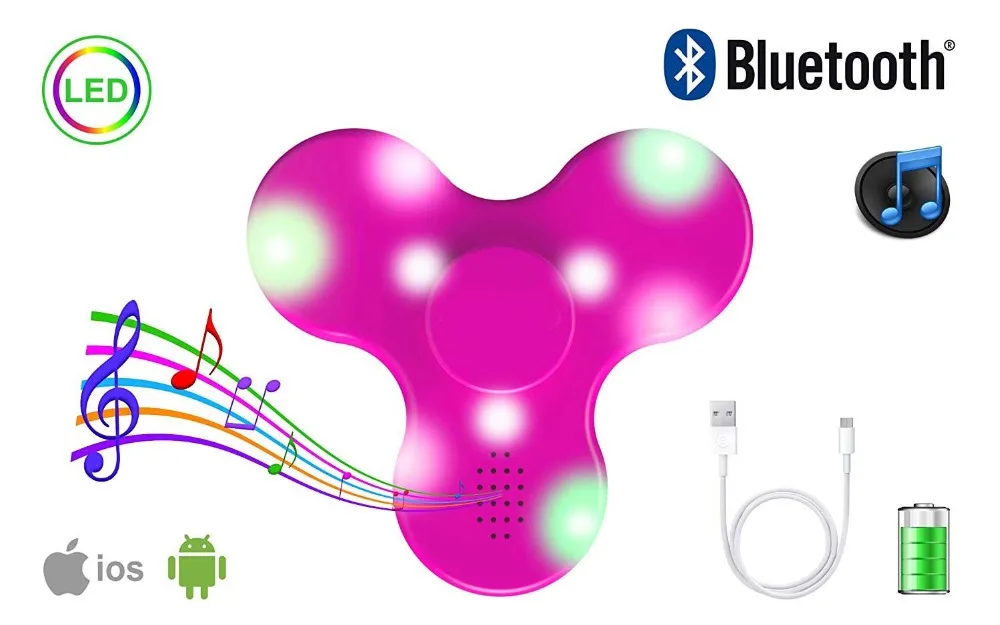 子供と大人のためのmp3プレーヤー,4人のBluetoothピース/ロット,カラフルなLEDライト,ストレス解消,クリスマスプレゼント