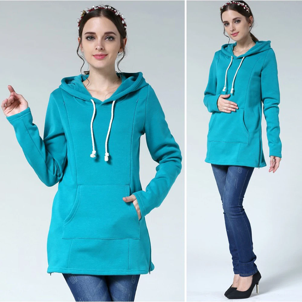 Nuovo Inverno Gravidanza Vestiti Di Maternità Magliette Allentate per Le Donne Incinte Allattamento Al Seno Felpa Con Cappuccio Maglione Maternità T-Shirt