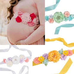 Kwiat Sash kwiatowy ciążowe skrzydła ciąży pas ciążowy zdjęcie rekwizyty prezent Baby Shower Party kwiat dziewczyna pas