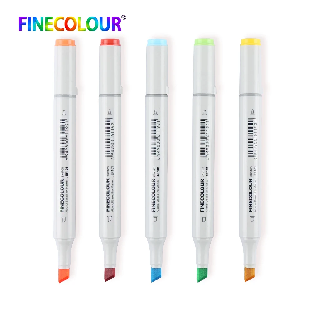 FINECOLOUR School Art Supplies Markers Brush Pen Alcohol Based Ink Professional Manga Art Marker For Drawing Material Escolar