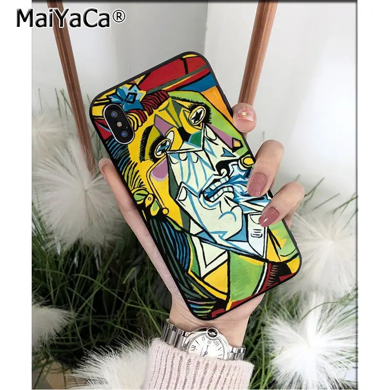 MaiYaCa Picasso abstract Art painting Silicone TPU Soft black Phone Case for iPhone X XS MAX 6 6S 7 7plus 8 8Plus 5 5S XR