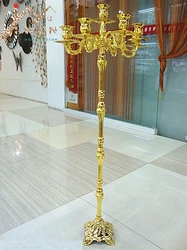 IMUWEN Tallest gold candelabra 103cm height 7-arms candle holder wedding candelabrum unique shiny silver decorative candle stand