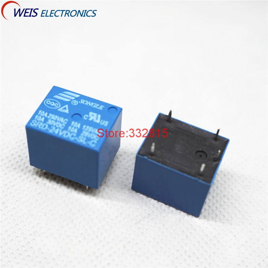 10PCS SRD-24VDC-SL-C SRD-24VDC T74 24V 10A DIP-5PIN SONGLE RELAY