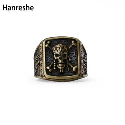 Hanreshe New Fashion Captain Jack  Pirate Skull Capitan Ring Pirates Of The Caribbean Ring Skull Ring For Men