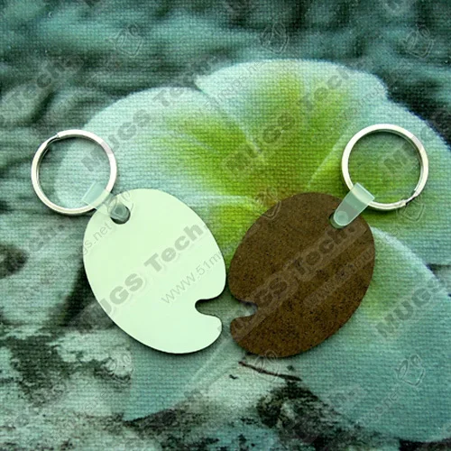 100pcs/lot Wholesale Fashion diy OEM Sublimation keychain Wooden Key Rings  White blank MDF Key Chain for Heat Press