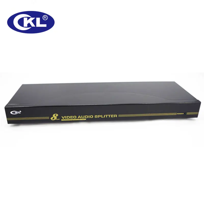 CKL-108S 8 منفذ VGA الخائن مع الصوت 1 في 8 خارج فيديو الناسخ الموزع مكبر للصوت المعادن حالة يدعم 450Mhz 2048*1536