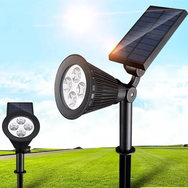 

Solar Spotlight Lawn Flood Light Outdoor Garden 4 LED Adjustable 7 Color in Wall Lamp Landscape Light for Patio Decor holiday