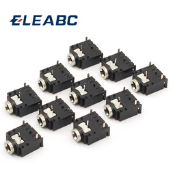 Conector de Audio de 3 pines, 10 piezas, 3,5mm, montaje en Panel PCB para auriculares con PJ-324M de tuerca