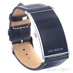 Unisex Arco Ponte Estilo LED Digital Relógio de Pulso, Faux Leather Strap, Eletrônica Casual, Data, Relógio Quente, Moda, Dropshipping