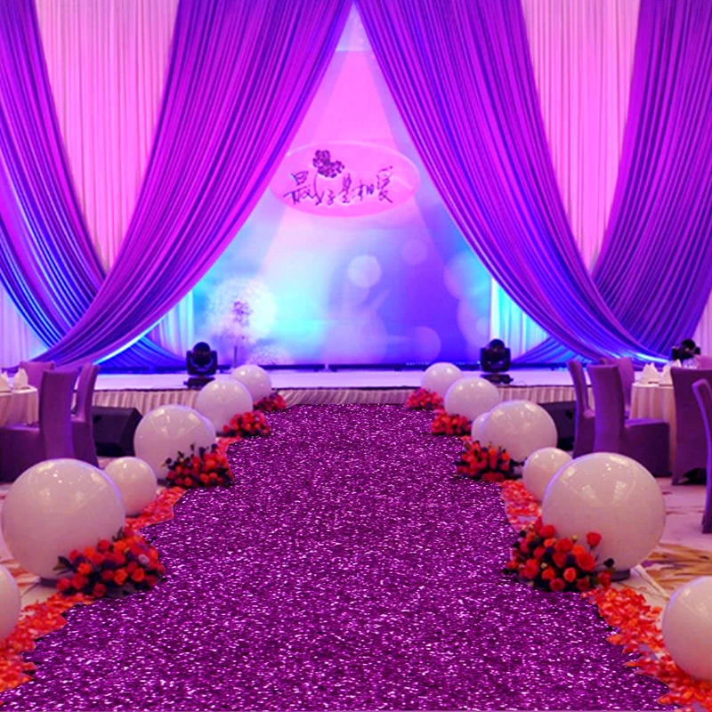 New 10 m/roll 1.2m Wide Shiny Purple Pearlescent Wedding Carpet T station Aisle Runner For Party Wedding Decoration Supplies