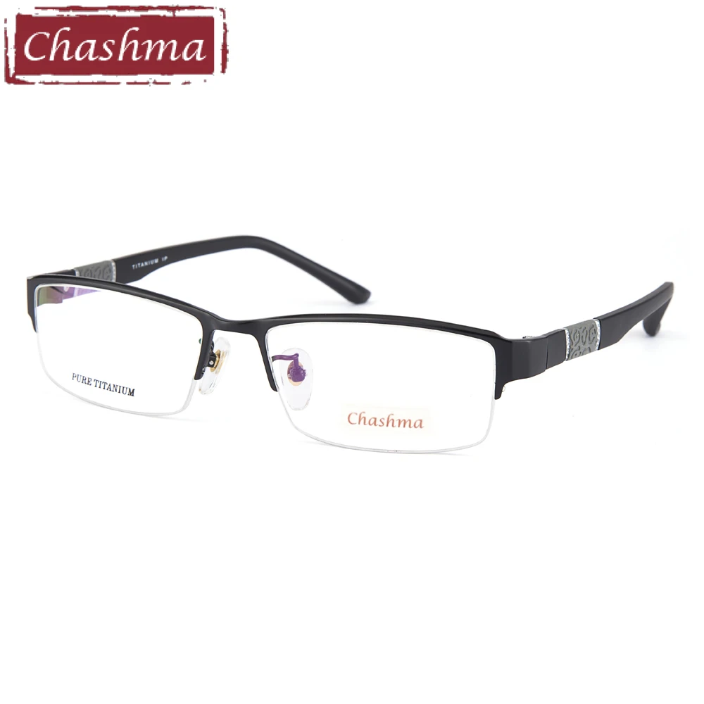 

Prescription Glasses Spectacle Men Eyeglass Titanium Frame Rubber Flexible Temple Ultra Light Eyeglasses Optical Frames Male