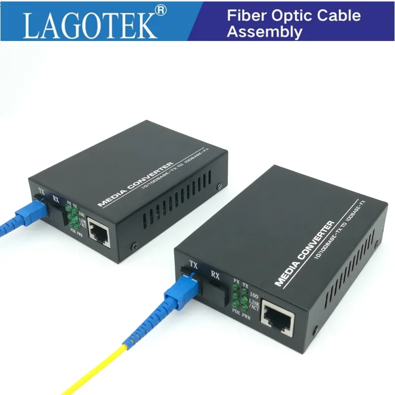 Professional one Pair Optical Fiber Media Converter Fiber Transceiver Single Fiber Converter 25km SC 10/100M Singlemode Fiber