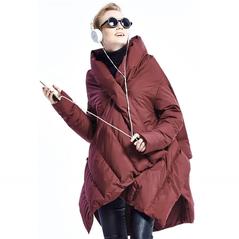 Harajuku Cloak Puffer Down Jacket Women Hooded Full Sleeve Ultra Lightweight Warm Down Coat Female Streetwear Parka Outwear New