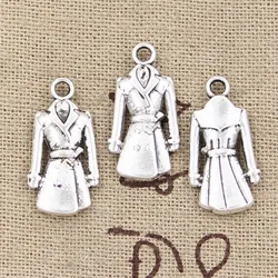 10pcs Charms Overcoat Coat Trenchcoat 23x11mm Antique Making Pendants,Vintage Tibetan Bronze Silver color,DIY Handmade Jewelry