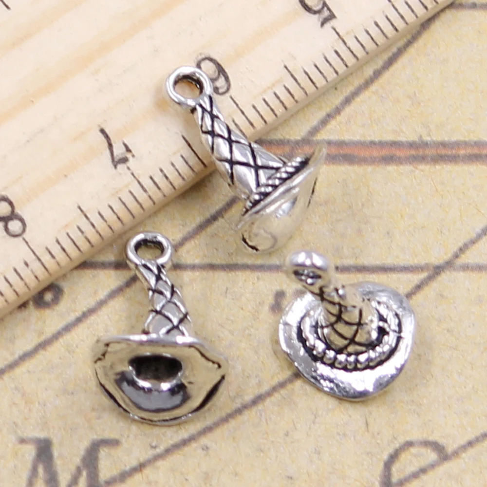 20pcs Charms Magician Magic Hat 15x11x10mm Antique Silver Color Pendants Making DIY Handmade Jewelry Factory Wholesale
