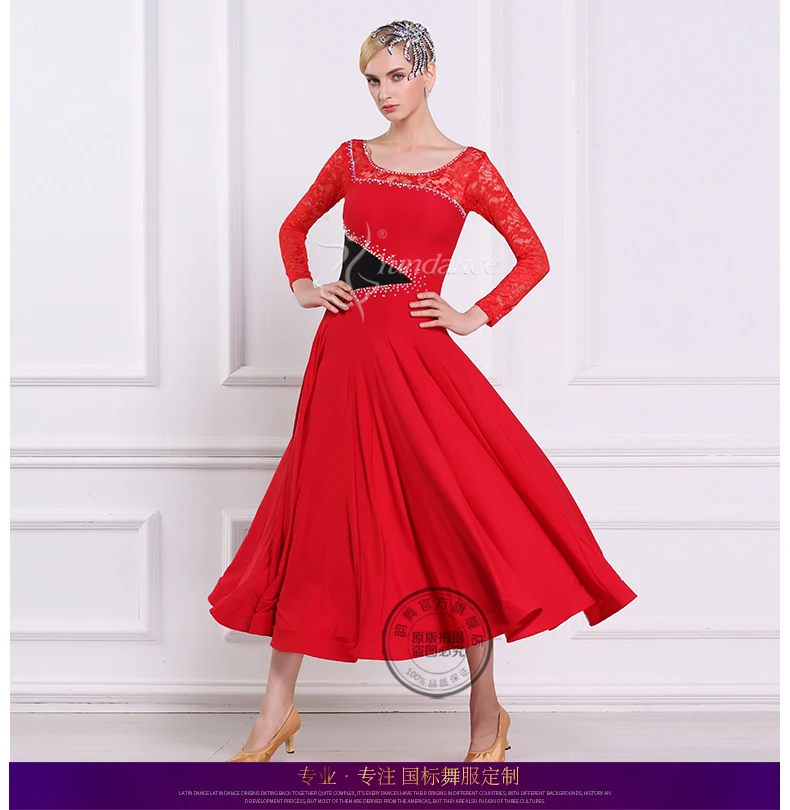 Lady Customized Ballroom Dance Dress Girls Waltz Tango Dancing Dresses Female Standard Flamenco Suit Ballroom Costumes D-0408