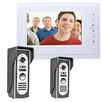 Free Shipping!MOUNTAINONE 7inch Color LCD  Video Door Phone Doorbell Intercom Kit 2-camera 1-monitor Night Vision