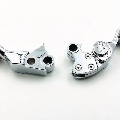 Chrome Skull ADJUSTABLE Brake Clutch Lever for Harley Fat Boy Dyna Electra Glide