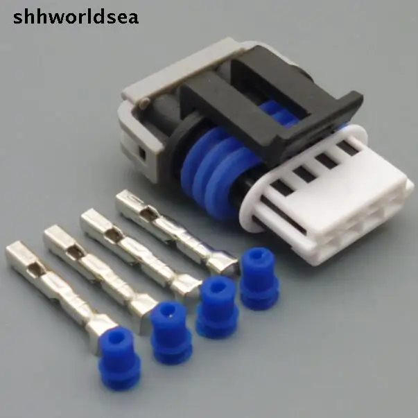 shhworldsea 5/30/100sets 1.5mm 4p 4way Oxygen sensor waterproof electrical plug connector