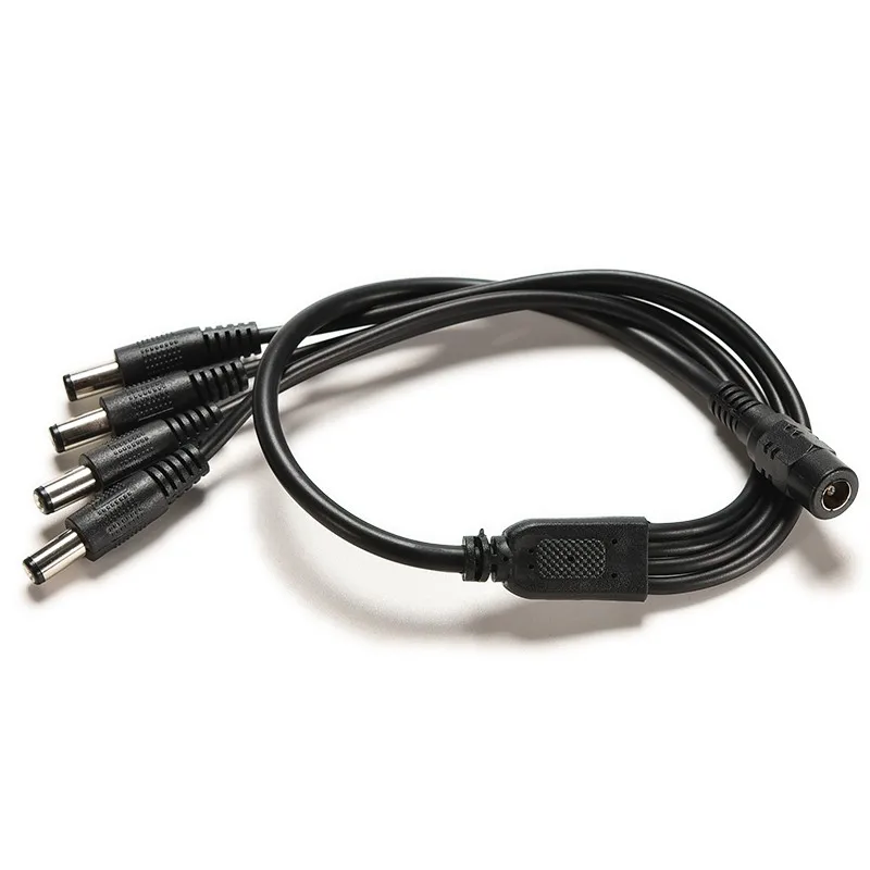 1PC DC 12V 1 Female to 4 Male CCTV Security Camera Power Supply Adapter Cable 2.1mm x 5.5mm Y Splitter Connector Cord