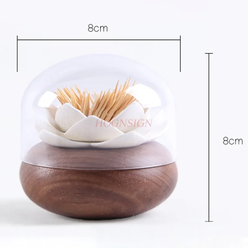 

Lotus Toothpick Personality Solid Wood Toothpick Barrel High-end Portable Home Living Room Restaurant Toothpick Jar Sale