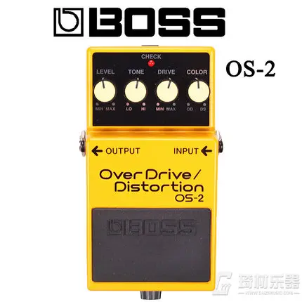 Boss Audio OS-2 Overdrive and Distortion Effects Pedal  for Guitar and Bass with Level, Tone, Drive, and Color Controls