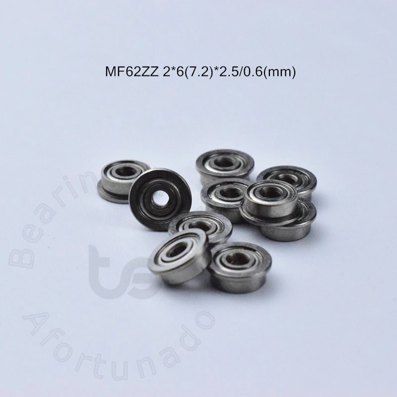 

Flange Bearing 10pcs MF62ZZ 2*6(7.2)*2.5(mm) chrome steel Metal Sealed High speed Mechanical equipment parts